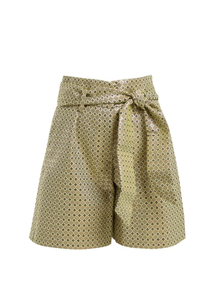 Etro Andromeda Geometric-jacquard Tie-waist Shorts