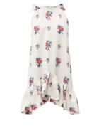 Matchesfashion.com Msgm - Tie Back Floral Jacquard Dress - Womens - White