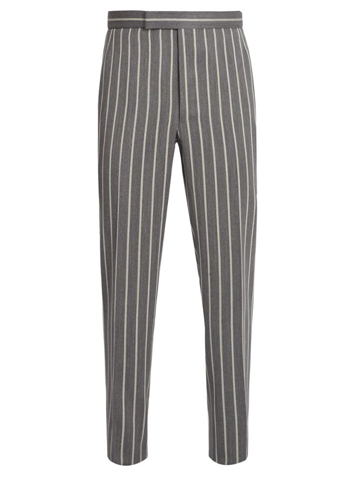 Thom Browne Backstrap Straight-leg Pinstriped Trousers