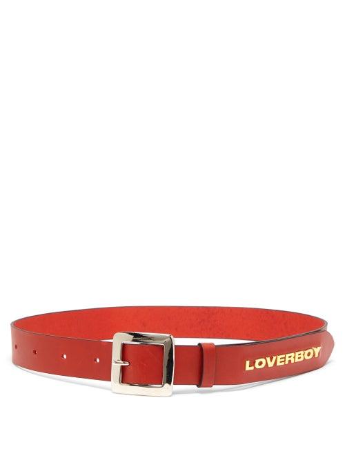 Matchesfashion.com Charles Jeffrey Loverboy - Loverboy Logo-embellished Leather Belt - Womens - Red