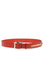 Matchesfashion.com Charles Jeffrey Loverboy - Loverboy Logo-embellished Leather Belt - Womens - Red
