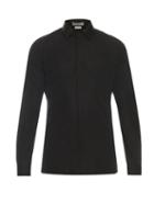 Balenciaga Leather Collar Cotton-poplin Shirt