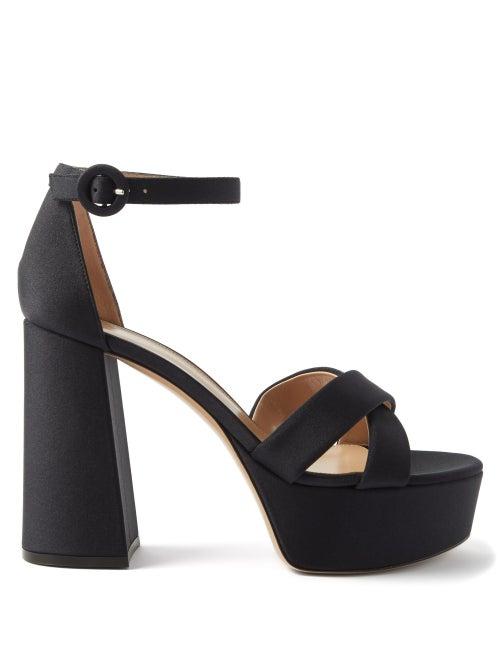 Gianvito Rossi - Sheridan 110 Satin Platform Sandals - Womens - Black