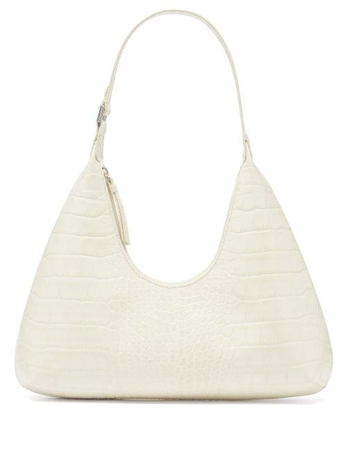Matchesfashion.com By Far - Amber Crocodile-effect Leather Shoulder Bag - Womens - Beige