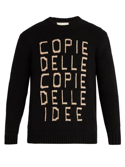 Matchesfashion.com Gucci - Copie Delle Idee Cotton Sweater - Mens - Black