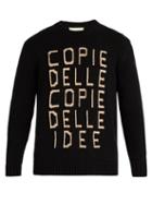Matchesfashion.com Gucci - Copie Delle Idee Cotton Sweater - Mens - Black
