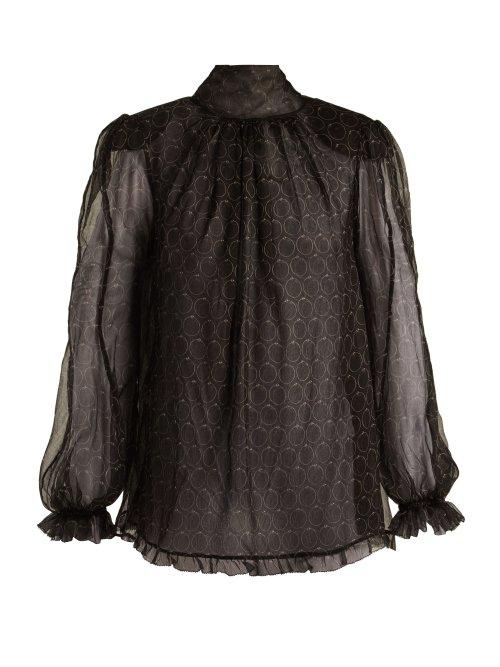 Matchesfashion.com Maria Lucia Hohan - Baqa Printed Silk Mousseline Blouse - Womens - Black Print