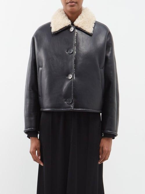 Stand Studio - Amelie Cropped Faux-leather Jacket - Womens - Black