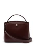 Matchesfashion.com Valextra - Brera Medium Leather Bag - Womens - Burgundy Multi