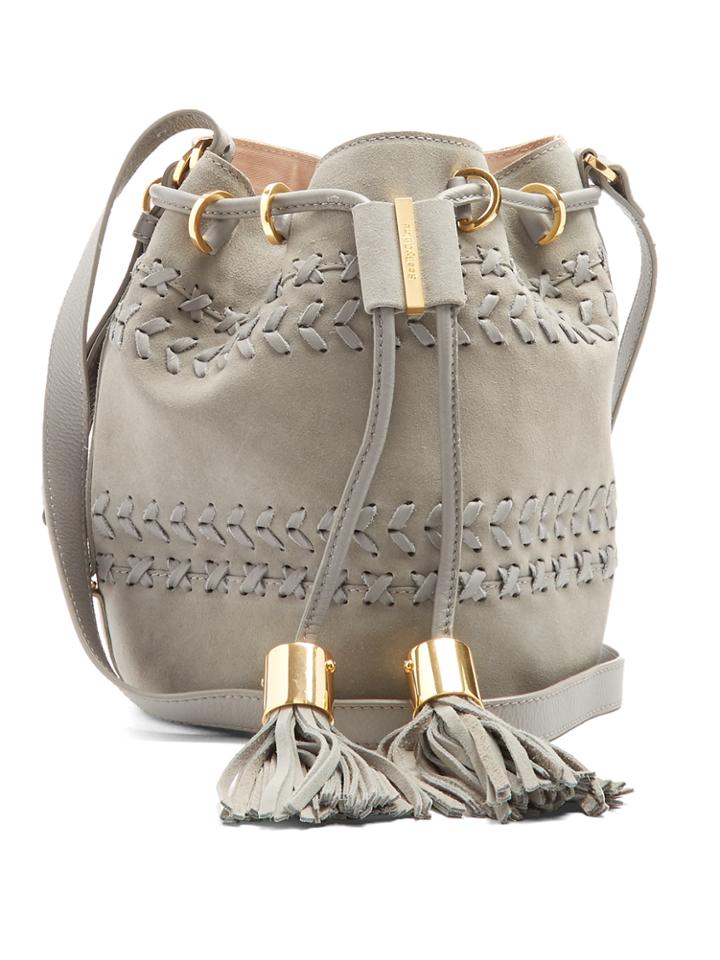 See By Chloé Vicki Small Suede And Leather Bucket Bag