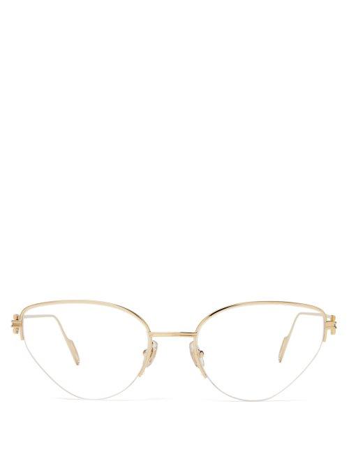 Matchesfashion.com Cartier Eyewear - Premire De Cartier Cat Eye Metal Glasses - Womens - Gold