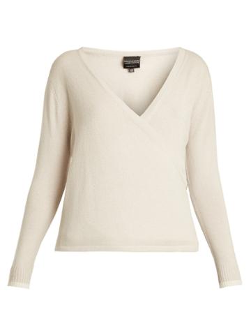 Pepper & Mayne Signature Wrap-over Cashmere Top