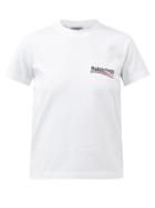 Balenciaga - Logo-embroidered Cotton-jersey T-shirt - Womens - White