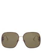 Dior - Diorbobby Oversized Square Metal Sunglasses - Womens - Green