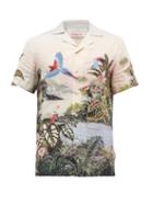 Orlebar Brown - Travis Cuban-collar Parrot-print Shirt - Mens - Multi
