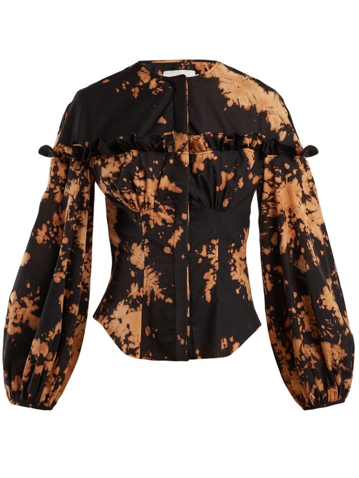 Marques'almeida Tie-dye Frilled Cotton Shirt