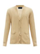 Matchesfashion.com Thom Sweeney - Patch-pocket Linen-knit Cardigan - Mens - Beige