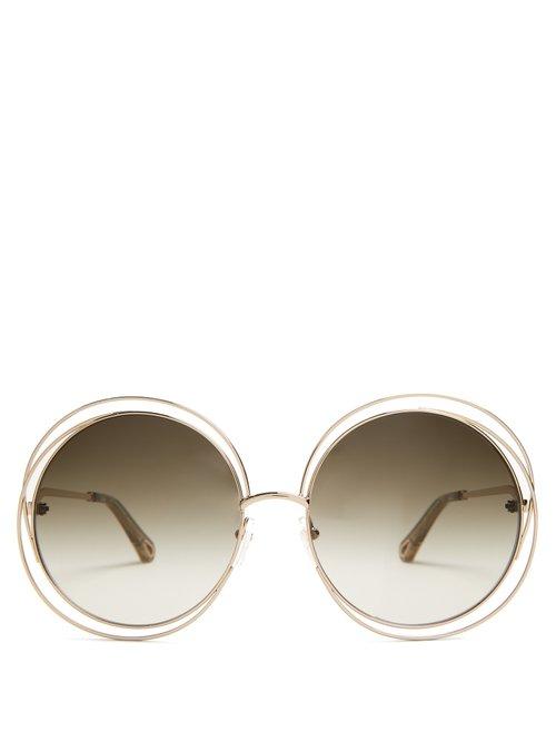 Matchesfashion.com Chlo - Carlina Round Frame Sunglasses - Womens - Grey