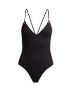 Matchesfashion.com Melissa Odabash - Catalina Laced Back Swimsuit - Womens - Black