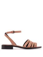 Matchesfashion.com Bottega Veneta - Ayer Woven Leather Sandals - Womens - Pink