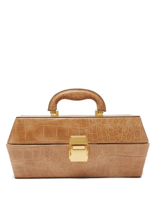 Matchesfashion.com Staud - Lincoln Crocodile Effect Leather Box Bag - Womens - Camel