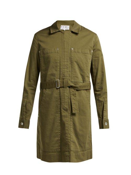Matchesfashion.com Proenza Schouler Pswl - Utility Stretch Cotton Shirtdress - Womens - Khaki