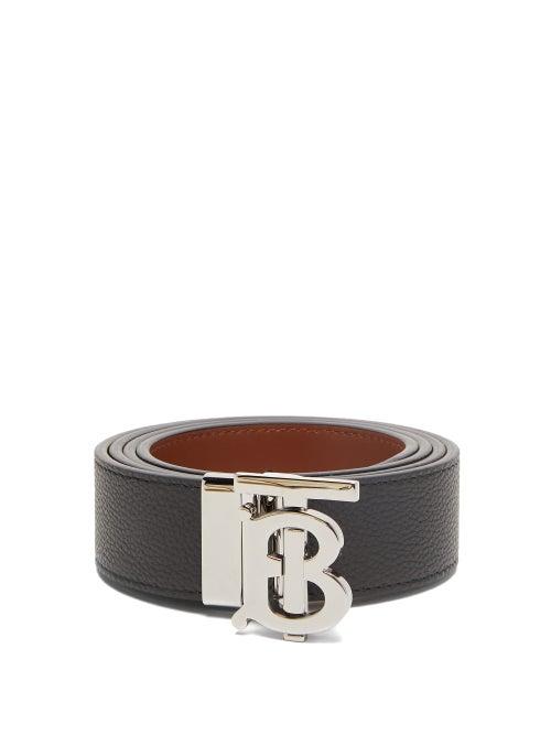 Matchesfashion.com Burberry - Tb-logo Leather Belt - Mens - Black
