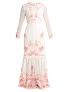 Vilshenko Rose-print Silk-georgette Dress