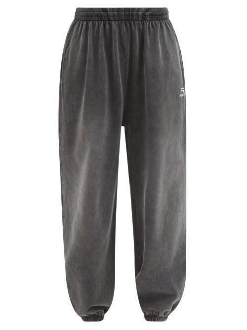 Balenciaga - Logo-embroidered Cotton-jersey Track Pants - Womens - Black