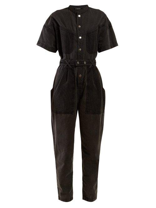 Matchesfashion.com Isabel Marant - Tundra Contrast Pocket Denim Jumpsuit - Womens - Black