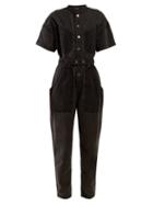 Matchesfashion.com Isabel Marant - Tundra Contrast Pocket Denim Jumpsuit - Womens - Black