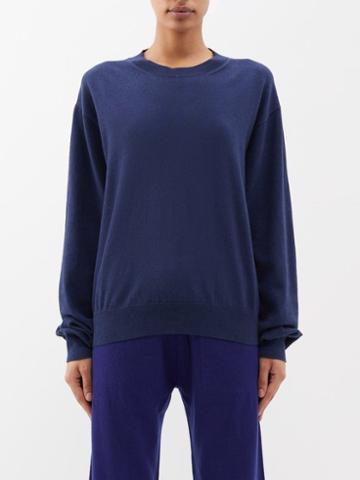 The Elder Statesman - Nova Cashmere-blend Sweater - Womens - Blue Navy