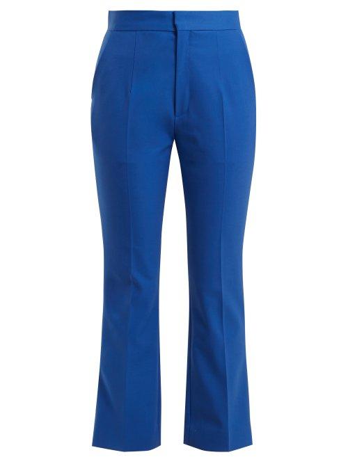 Matchesfashion.com Kwaidan Editions - Vienna Slim Leg Cropped Trousers - Womens - Blue