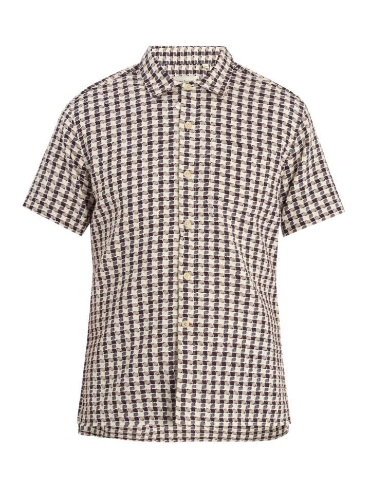 Oliver Spencer Ebley Short-sleeved Checked Cotton Shirt