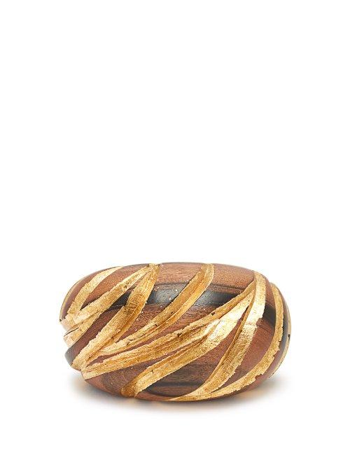 Matchesfashion.com Saint Laurent - Engraved Wooden Cuff - Womens - Brown