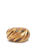 Matchesfashion.com Saint Laurent - Engraved Wooden Cuff - Womens - Brown