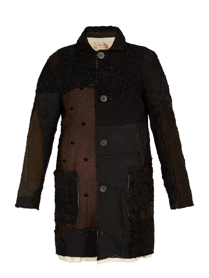 By Walid Malcolm Patchwork Silk Coat