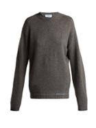Matchesfashion.com Prada - Logo Intarsia Cashmere Sweater - Womens - Grey