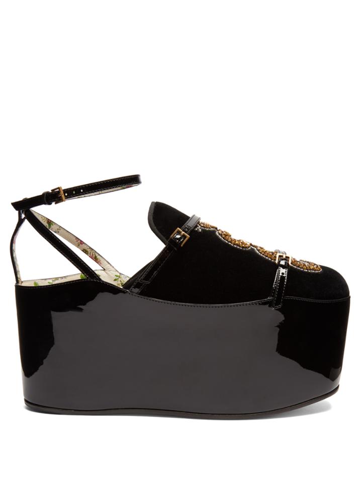 Gucci Hannelore Detachable-platform Velvet Pumps