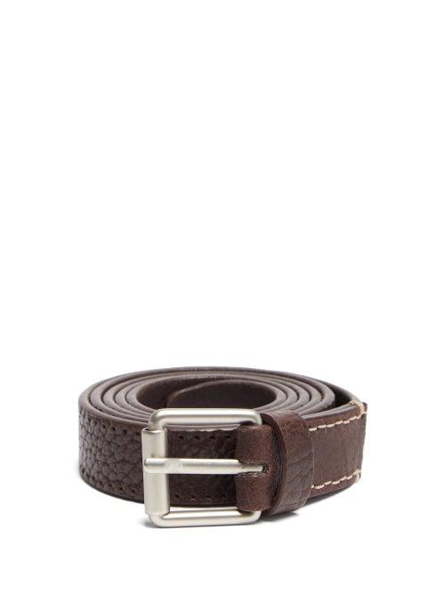 Matchesfashion.com Lemaire - Full-grain Leather Belt - Mens - Dark Brown
