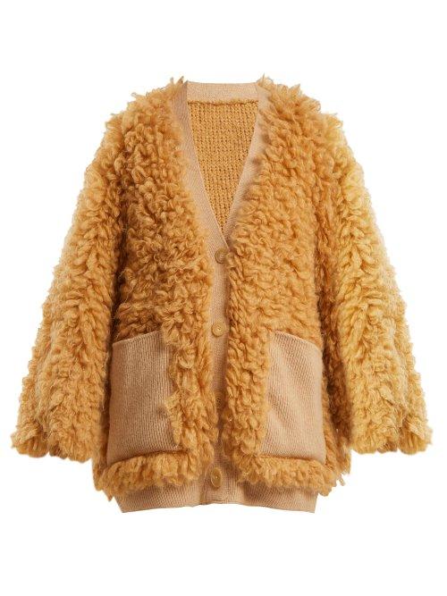 Matchesfashion.com Roksanda - Sophina Curly Wool Cardigan - Womens - Beige