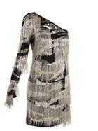 Matchesfashion.com Dundas - One Shoulder Silk Mini Dress - Womens - Black Silver