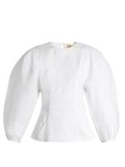 A.w.a.k.e. Jelly Princess Balloon-sleeved Cotton-blend Top