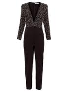 Matchesfashion.com Givenchy - Beaded Bodice Wool And Silk Jumpsuit - Womens - Black