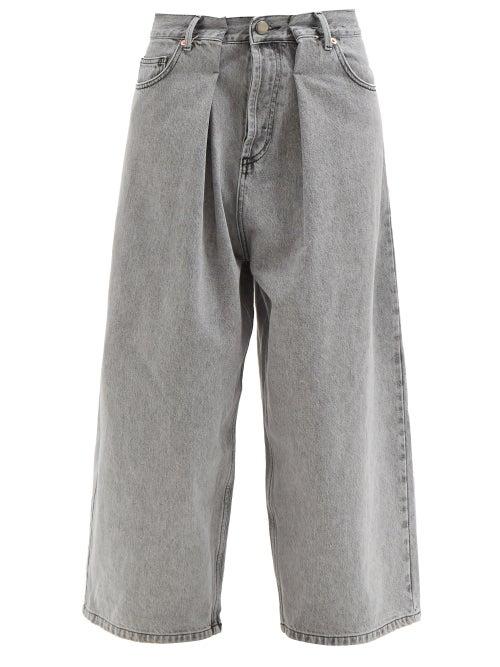 Raey - Extra Fold Organic-cotton Wide-leg Jeans - Womens - Light Grey