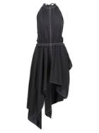 Jw Anderson - Asymmetric Halterneck Dress - Womens - Black