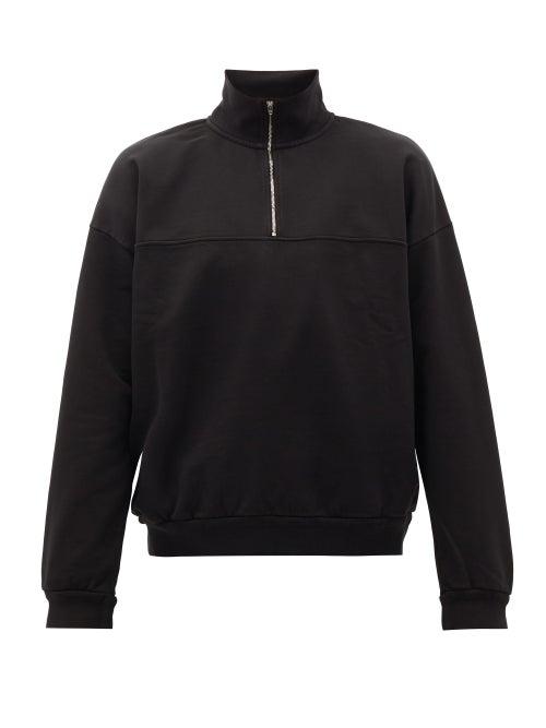 Matchesfashion.com Jeanerica Jeans & Co. - Quarter-zip Organic-cotton Sweatshirt - Mens - Black