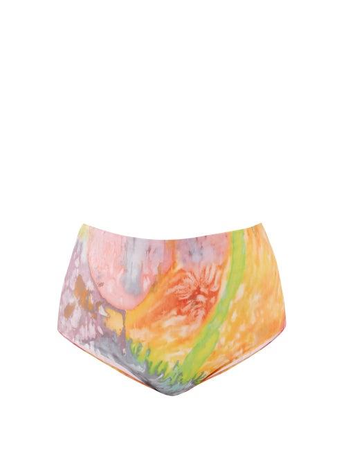 Matchesfashion.com Mara Hoffman - Lydia Abstract-print Recycled-fibre Bikini Briefs - Womens - Multi