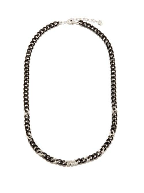 Shay - Diamond, Ceramic And 18kt White-gold Necklace - Mens - Black Multi
