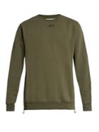 Off-white Distressed-trim Cotton-jersey Sweatshirt